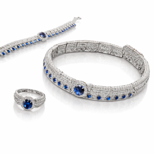 White Gold Plated Pure Silver Set Matching with Sparkling Cubic Stones Gift for Women Memorable