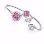 silver bangle Pure Silver Bangle with Ring Set with Sparkling Cubic Zircon Stones Gift for Women Crush 6 silver bangle March 2026