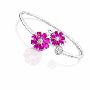Pure Silver Bangle with Ring Set with Sparkling CZ Stones Gift for Women Economical