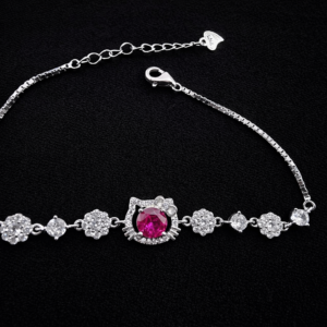 Elegant Silver Cubic Zircon Bracelet for Girls & Women Daily Wear Jewelry Adjustable Crush