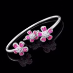 silver bangle Pure Silver Bangle with Ring Set with Sparkling Cubic Zircon Stones Gift for Women Unseen 6 silver bangle March 2026