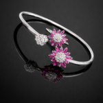 silver bangle Pure Silver Bangle with Ring Set with Sparkling Cubic Zircon Stones Gift for Women Super 6 silver bangle March 2026