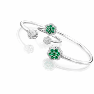 Pure Silver Bangle with Ring Set with Sparkling Cubic Zircon Stones Gift for Women Perfect