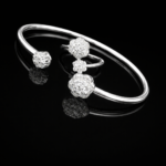 silver bangle Pure Silver Bangle with Ring Set with Sparkling Cubic Zircon Stones Gift for Women Beautiful 6 silver bangle March 2026