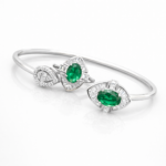 silver bangle Pure Silver Bangle with Ring Set with Sparkling Cubic Zircon Stones Gift for Women Economical 6 silver bangle March 2026