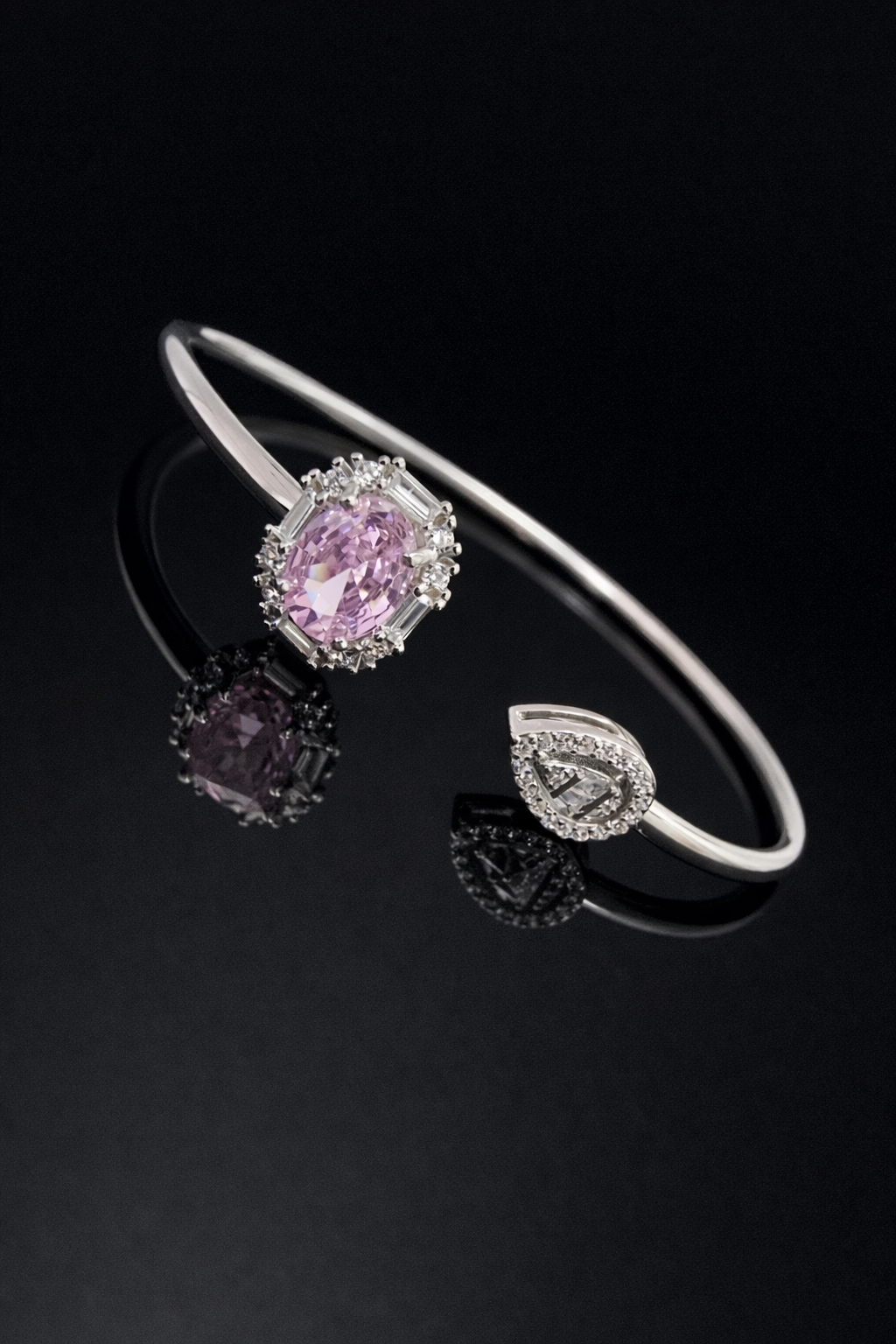 silver bangle Pure Silver Bangle with Ring Set with Sparkling Cubic Zircon Stones Gift for Women Latest 4 silver bangle March 2026