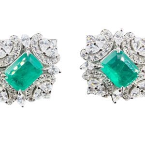 Luxury Bridal Gold Plated 925 CZ Earrings | Wedding Wear