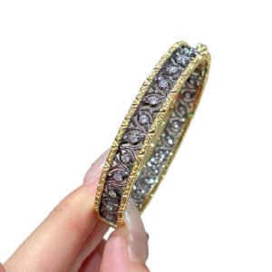 Couture Style Gold Plated Luxury 925 CZ Bangles