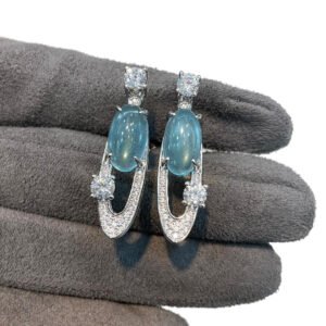 Luxury Abstract Gold Plated 925 CZ Earrings | Trendy Art