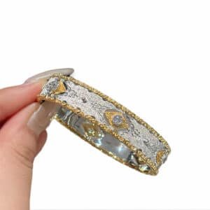 Luxury Bridal Gold Plated 925 CZ Bangles | Wedding