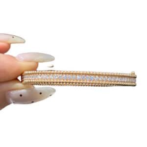 Luxury Abstract Gold Plated 925 CZ Bangles | Art