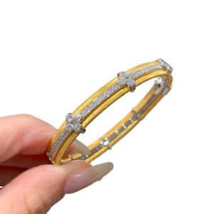 Luxury AAA CZ Gold Plated 925 Bangles | Design