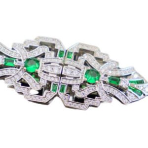 Modern Party Wear Silver CZ Cufflink Cum Brooches