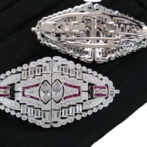 Premium Everyday Wear Silver CZ Brooch Cufflinks