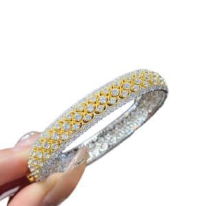 Dainty Premium Gold Plated 925 CZ Bangles | Wear